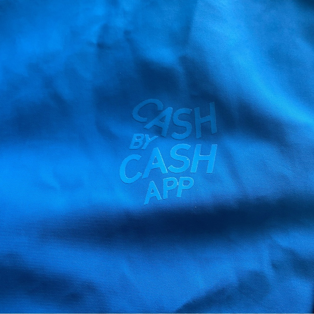 Cash by Cash App Portal 2 Portal Raincoat Men's Small Blue Metal Snap Button - Picture 3 of 11